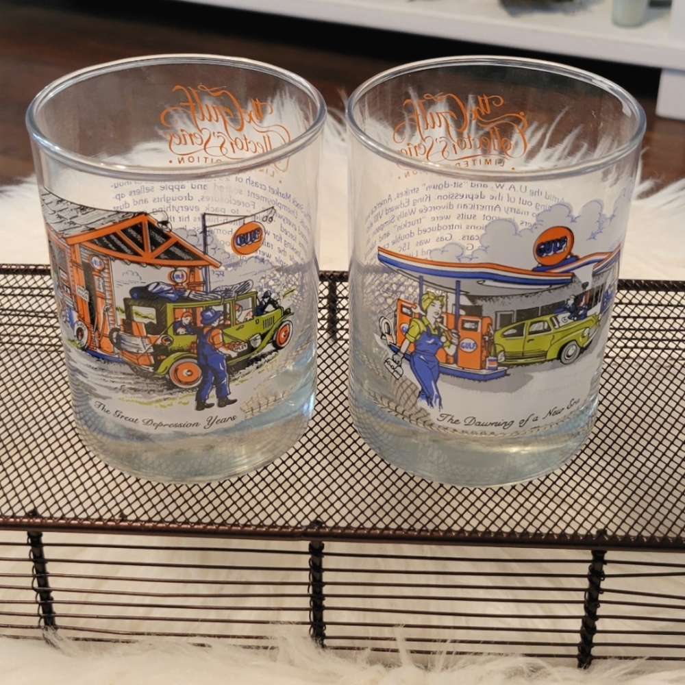 Pair Of Vintage Gulf Oil Co. The Gulf Collector Series Limited Edition Tumblers